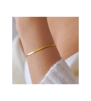 İtalyan Ezme Çelik Zincir Bileklik Gold Renk Çelik Bileklik Unisex Ürün