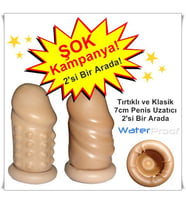 Uzatmalı prezervatif seti tırtıklı düz 7cm dolgulu kılıf