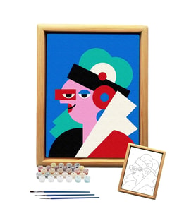Sayılarla Minimalist Ahşap Çerçeveli Tablo Setleri 21 x 27 cm Tuval Şasesine Gerili İç İçe Renk