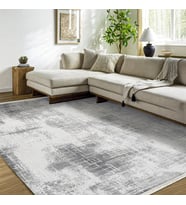 Makine Kaymaz Yıkanabilir Antrasit Eskitme Triko Salon Halısı Mutfak Halısı Koridor Halısı Yolluk Grey