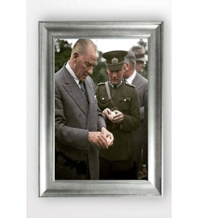 Gümüş Çerçeveli Atatürk Tablo cv737