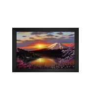 Manzara Temalı Kanvas Tablo 80 x 110 cm Siyah Çerçeve