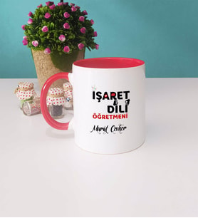 İşaret Dili Öğretmeni Kupa Bardak Kırmızı
