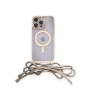 Newface Apple iPhone 13 Pro Kılıf Divo Lazer Askılı Magsafe Kapak - Gold
