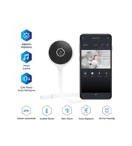 Hybrone Flex Wi-Fi Akıllı Bebek Kamerası, Ağlama Algılama, Ninni Çalma, Sıcaklık ve Nem Ölçümü