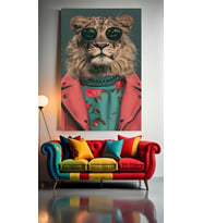 COOL KRAL 1 Ev Duvar Salon Güzellik Salonu Ofis Dükkan Dekarasyon Kanvas Tablo (Çok Renkli)