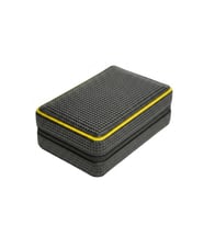 PremiumQuality Siyah-Sarı Deri Seyahat Humidor Puro Kutusu