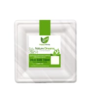 Roll-Up Nature Ekolojik Karton Kağıt Parti Tek Kullanımlık Kare Tabak - 20 Cm. - 6 Adetlik 10 Paket