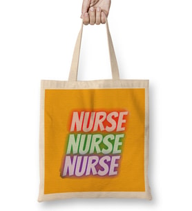 Nurse Gift İdea Funny Saying Quote Nursing Medical Bez Çanta Uzun Saplı