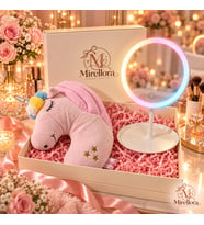 Mirellora Unicorn Boyun Yastığı ve Işıklı Ayna Hediye Kutusu