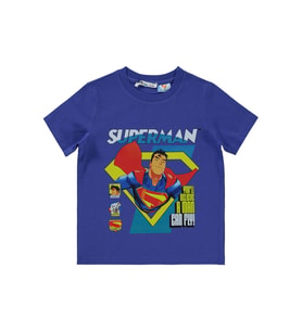 Süperman Erkek Çocuk Tişört 2-5 Yaş Saks Mavisi (SAKS MAVI)