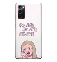 Samsung Galaxy S20 FE Uyumlu Blah Blah Blah Mean Girls Desenli Şeffaf Telefon Kılıfı