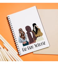 Kız Arkadaş Tesettürlü - Açık ( Biz Bize Yeteriz ) Tasarımlı Defter