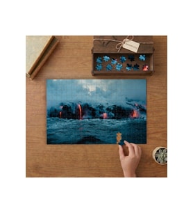 Denize Akan Lavlar - Doğa Manzarası Tasarımı 240 parça Ahşap Puzzle Ahşap Kutuda MP05558