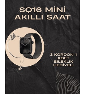 SQ-16 Mini Series 10 Akıllı Saat Şık Ve Hafif Tasarım, 3 Kordon Seçeneği
