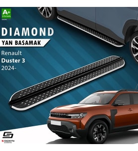 S-Dizayn Renault Duster 3 Diamond Krom Yan Basamak 183 Cm 2024 Üzeri A+ Kalite