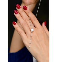 Papatya Silver 925 Ayar Gümüş Dorika Toplu Incili Kadın Kolye (Gümüş)