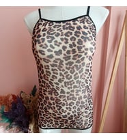 Valery Sırt Bağlamalı Leopar Gecelik & Tanga Set-KAHVE