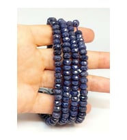 Bileklik Boy Safir Taşı Rondela Faset Kesim 4*7.5mm Yarım Dizi (45822) (18CM UZUNLUĞUNDADIR)