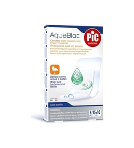 PİC SOLUTİON AQUABLOC STERİL FİLM PEDLİ YARA ÖRTÜSÜ 15CMX10CM 5'Lİ SU GEÇİRMEZ