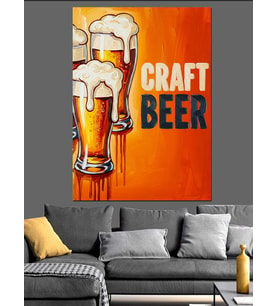 Craft Beer Bira Posteri Dekoratif Kanvas - Mdf Ahşap Tablo