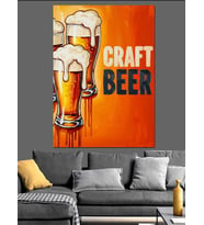 Craft Beer Bira Posteri Dekoratif Kanvas - Mdf Ahşap Tablo