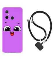 Xiaomi Redmi 12C Kılıf Silikon Boyun Askılı İpli Desenli Silikon Purple Sweety 1717