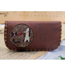 Tilki Figürlü Büyük Cüzdan Etnik Bohem Retro Vintage Style - KAHVERENGİ