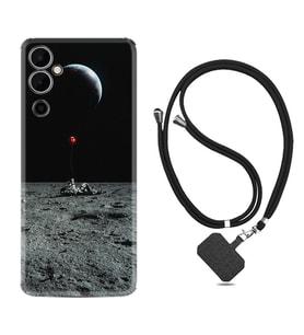 Tecno Pova 4 Kılıf Silikon Boyun Askılı İpli Desenli Silikon Astronoot Red Baloon 1608