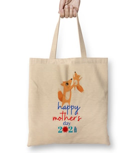 Happy Mother's Day 2021 Bez Çanta Uzun Saplı