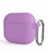 Microsonic Apple AirPods 3 Askılı Mat Silikon Kılıf Lila