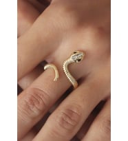 Ayarlanabilir Gold Renk Yılan Kadın Yüzük (Altın)