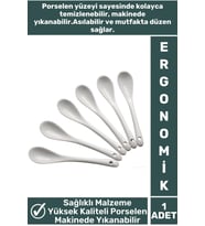 Özel Dayanıklı Sağlıklı Malzeme Ergonomik Kolay Temizlenir Asılabilir Porselen Baharat Kaşığı 1 Adet