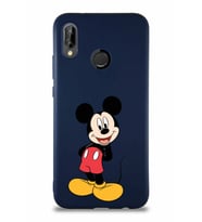 Huawei P20 Lite Soft Premier Kapak Mickey Mouse-B Tasarımlı Silikon Kılıf - Lacivert (Şeffaf)