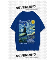 Nevermind Unisex Van Gogh Baskılı Oversize Tshirt (Saks)