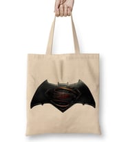Superman Ve Batman Dc Logo Bez Çanta Uzun Saplı