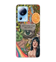 Xiaomi Mi 13 Lite Uyumlu Vintage Kolaj Desenli Şeffaf Telefon Kılıfı