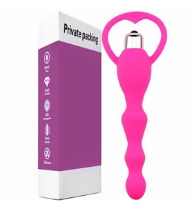 Anal Plug Boğumlu Titreşimli Medikal Silikon Pembe Anal Vibratör