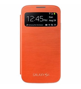 Galaxy S4 i9500 ile Uyumlu S View Cover Kılıf Turuncu EF-CI950BOEGWW