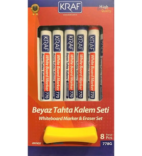 Beyaz Tahta Kalemi & Silgi Set 8 Li 778g