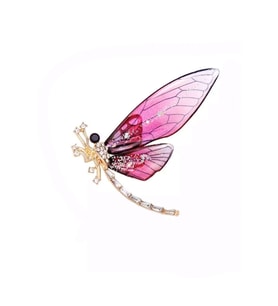 Pembe Kanatlı Yusufcuk Broş