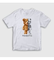 Presmono Unisex Çocuk Beyaz Robot Ayı Teddy Bear T-Shirt 306069tt (Beyaz)