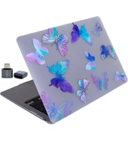 MacBook Air 13.6 İnç Papatya Desenli Kılıf A2681 A3113 A3240 A3449 M2 M3 M4 M5 Uyumlu Sert Kapak Hard Case Mor