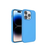 Apple iPhone 14 Pro Uyumlu Kılıf Sıvı Teknolojili Silinebilir Sert Zore Kivi Kapak (Mavi)
