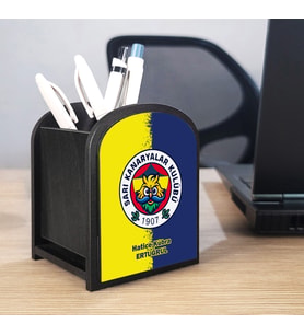Sarı Kanaryalar taraftarları ahşap kalemlik, kişiye özel isim baskılı