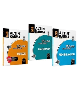 ALTIN KARMA YAYINLARI TÜRKÇE + MATEMATİK + FEN BİLİMLERİ 10*20 Deneme Sınavı (3 KİTAP)