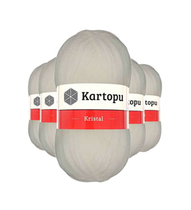 5 Adet Kristal Çift Katlı El Örgü Lif İpi Ekru K013