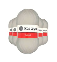 5 Adet Kristal Çift Katlı El Örgü Lif İpi Ekru K013