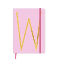DEFFTER FABOOKS MONOGRAM HARF BASKILI LASTİKLİ SERT KAPAK ÇİZGİLİ DEFTER 168 SYF - W