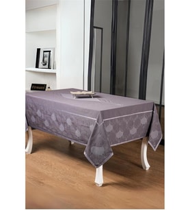 Aslı Lüx Jakar Polycotton Tp Kumaş Füme Masa Örtüsü 160x300 Cm - 1255 (Standart)